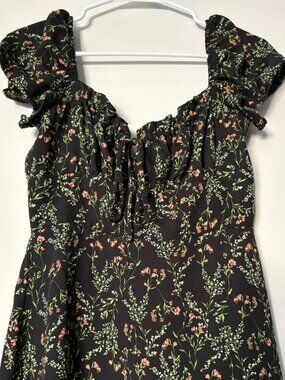 Park & Fifth Black Floral Midi Dress